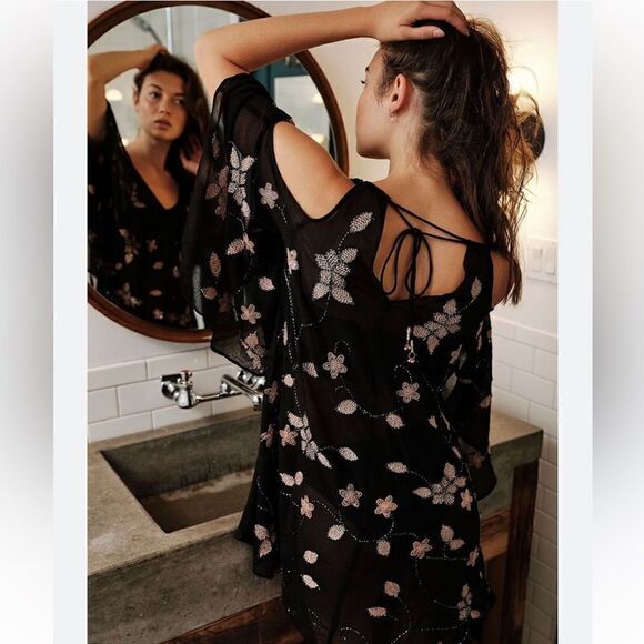 Free People Intimately Embodied Beaded Islander Embellished Slip Dress Size S - Picture 4 of 10